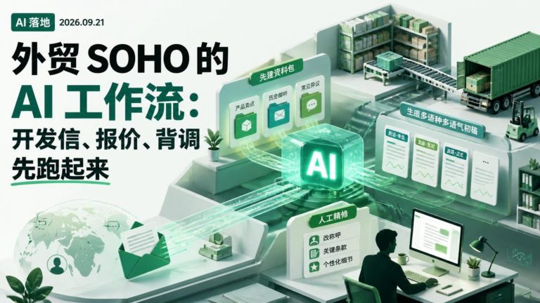 外贸SOHO用AI先跑开发信报价背调