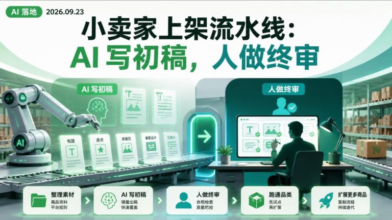 小卖家上架流水线 AI写初稿人做终审