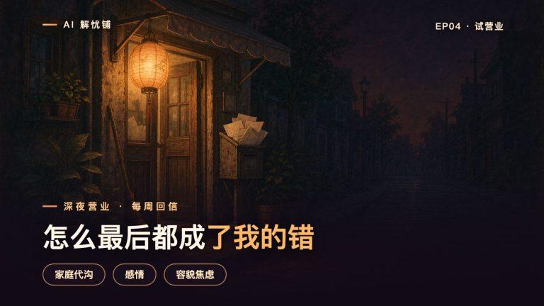 AI 解忧铺 EP04 上新 怎么最后都成了我的错