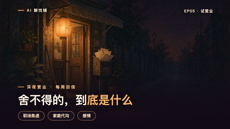 舍不得的，到底是什么｜AI解忧铺 EP05