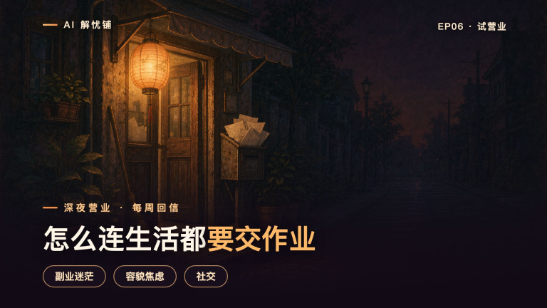 怎么连生活都要交作业｜AI解忧铺 EP06