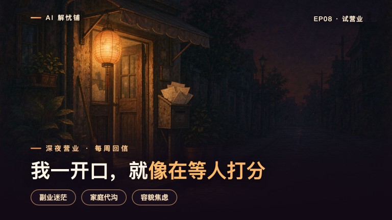 我一开口，就像在等人打分｜AI解忧铺 EP08